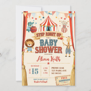 Invitación de Baby Shower de Circo Step Right Up