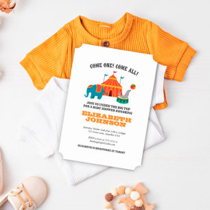 Invitación de Baby Shower de Circus Baby Vintage