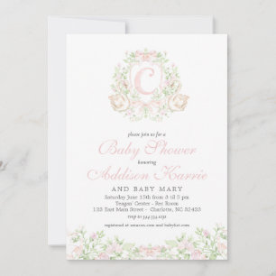 invitación de baby shower de cisne