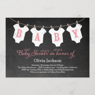 Invitación de Baby Shower de Clothing Garland - ro