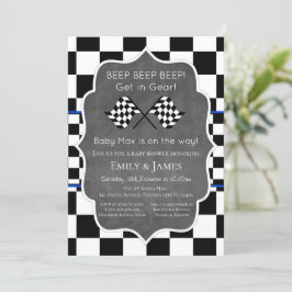 Invitación de Baby Shower de Coche de Carreras, In