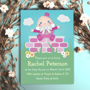 Invitación de Baby Shower de color agudo rosado
