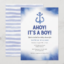 Invitación de Baby Shower de color azul acuático