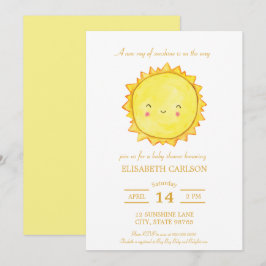 Invitación de Baby Shower de color de agua Sunshin