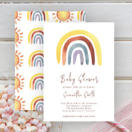 Invitación de Baby Shower de color de arcoiris boh