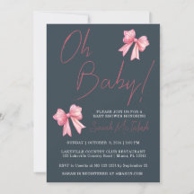 Invitación de Baby Shower de color rosa
