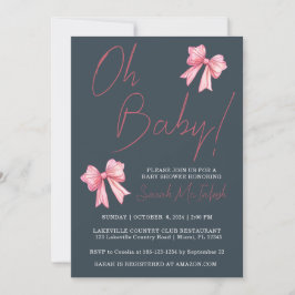 Invitación de Baby Shower de color rosa