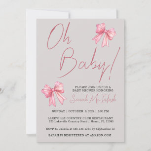 Invitación de Baby Shower de color rosa