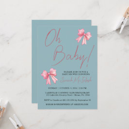 Invitación de Baby Shower de color rosa