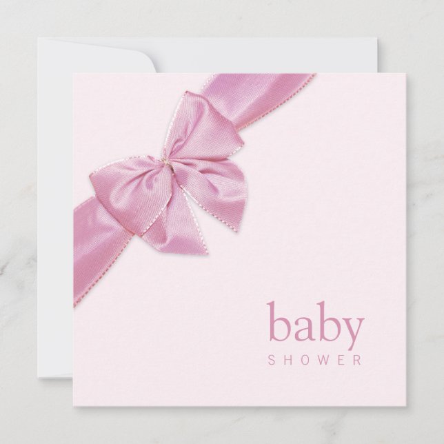 Invitación de Baby Shower de color rosa (Anverso)