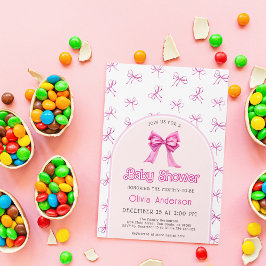 Invitación de Baby Shower de color rosa