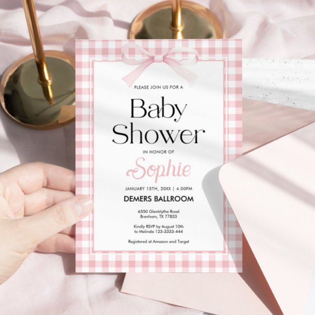 Invitación de Baby Shower de color rosa (Subido por el creador)