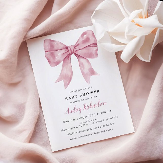 Invitación de Baby Shower de color rosa (Subido por el creador)