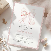 Invitación de Baby Shower de color rosa