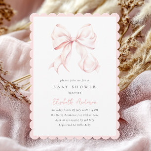 Invitación de Baby Shower de color rosa