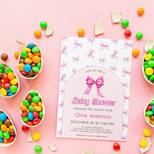 Invitación de Baby Shower de color rosa (Subido por el creador)