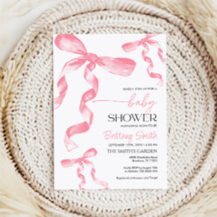 Invitación de Baby Shower de color rosa