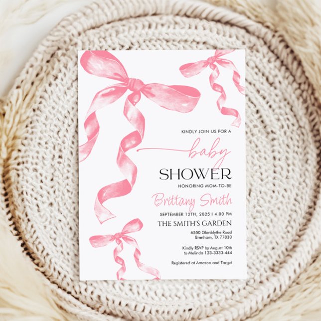 Invitación de Baby Shower de color rosa (Subido por el creador)