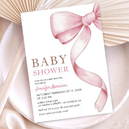 Invitación de Baby Shower de color rosa