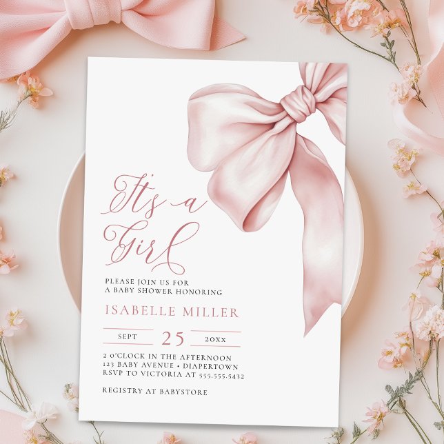 Invitación de Baby Shower de color rosa (Subido por el creador)