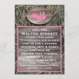 Invitación de Baby Shower de color rosa