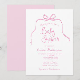 Invitación de Baby Shower de color rosa simple