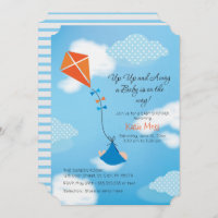Invitación de Baby Shower de cometas