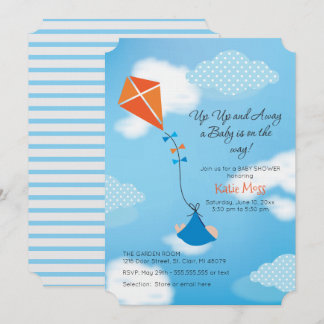 Invitación de Baby Shower de cometas