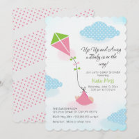 Invitación de Baby Shower de cometas