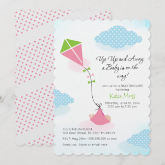 Invitación de Baby Shower de cometas