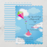 Invitación de Baby Shower de cometas