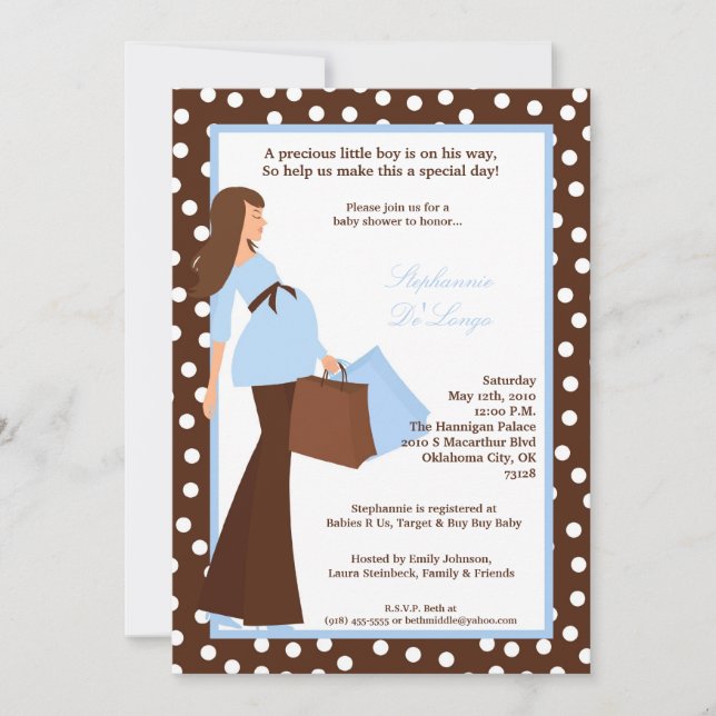 Invitación de Baby Shower de compra de mamá de mod (Anverso)