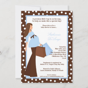 Invitación de Baby Shower de compra de mamá de mod