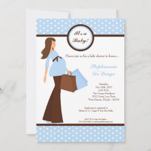 Invitación de Baby Shower de compra de mamá de mod