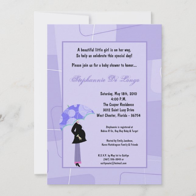 Invitación de Baby Shower de compra de mamá de mod (Anverso)