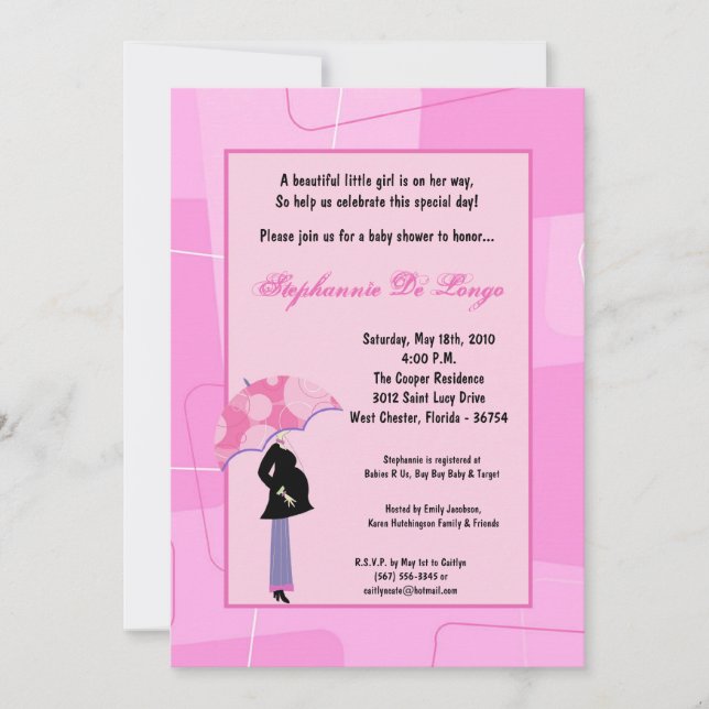 Invitación de Baby Shower de compra de mamá de mod (Anverso)