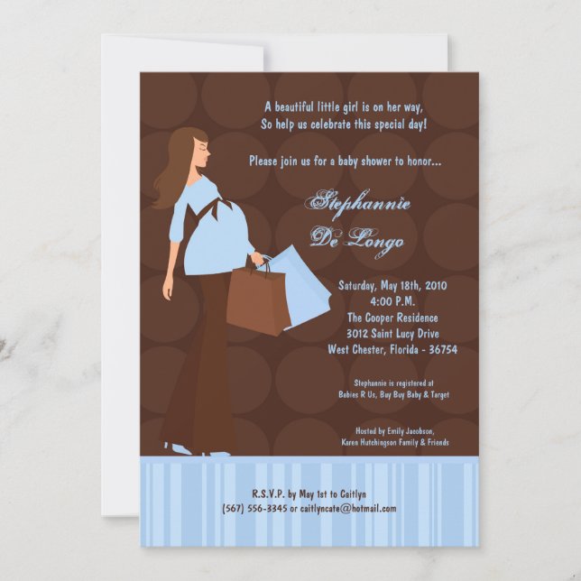 Invitación de Baby Shower de compra de mamá de mod (Anverso)