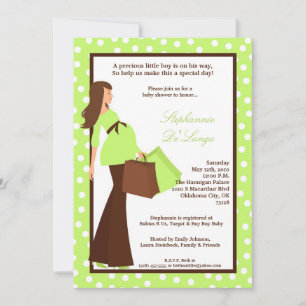 Invitación de Baby Shower de compra de mamá de mod