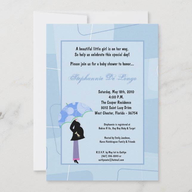 Invitación de Baby Shower de compra de mamá de mod (Anverso)