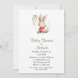Invitación de Baby Shower de Conejito Adorable Sal