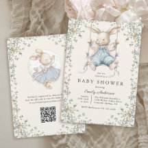 Invitación de Baby Shower de Conejito de Cuento de