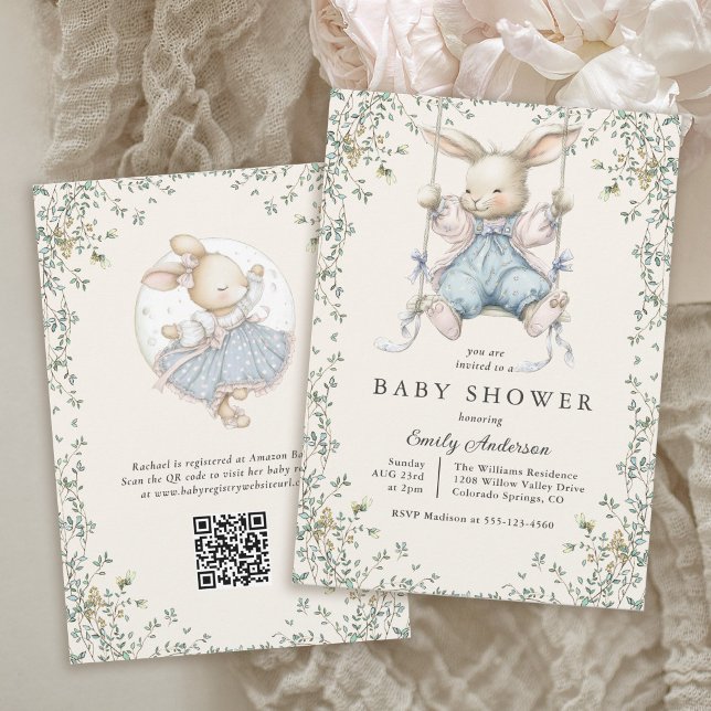 Invitación de Baby Shower de Conejito de Cuento de (Available in both printed and instant download formats.)