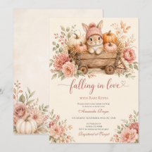 Invitación de Baby Shower de conejito de otoño ena