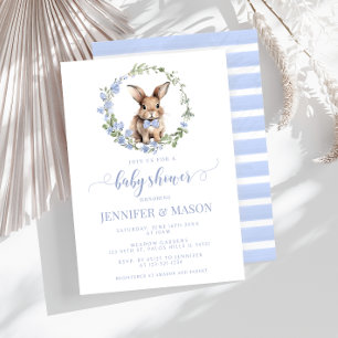 Invitación de baby shower de conejito de Pascua az