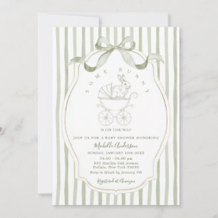 Invitación de Baby Shower de Conejito en Carruaje 
