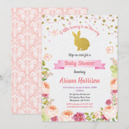 Invitación de baby shower de conejito para Pascua