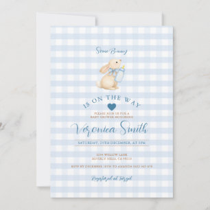 Invitación de Baby Shower de Conejo Baby Blue Ging