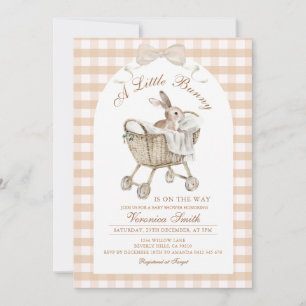 Invitación de Baby Shower de Conejo Neutro Beige