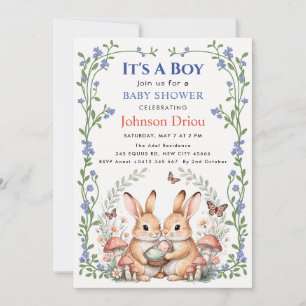 Invitación de Baby Shower de Conejo Niño