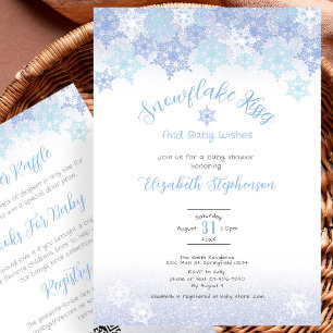 Invitación de Baby Shower de Copo de Nieve Azul a